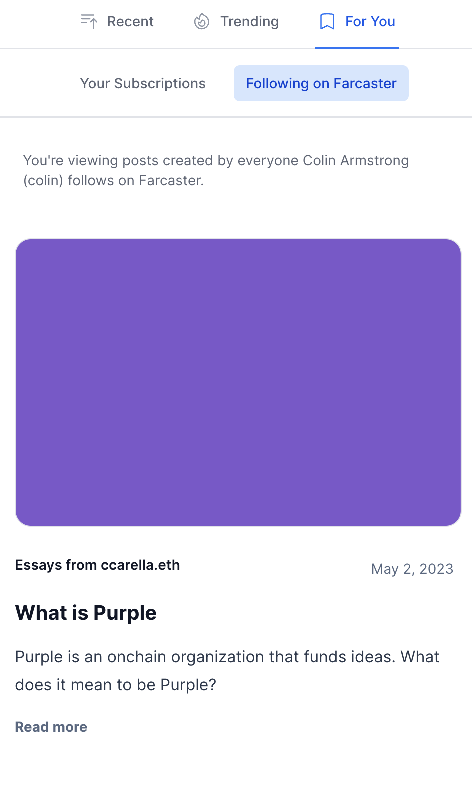 View your Farcaster follower's posts